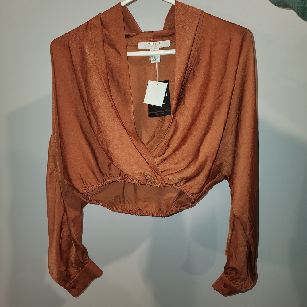 Forever 21 Rust Draped Blouse